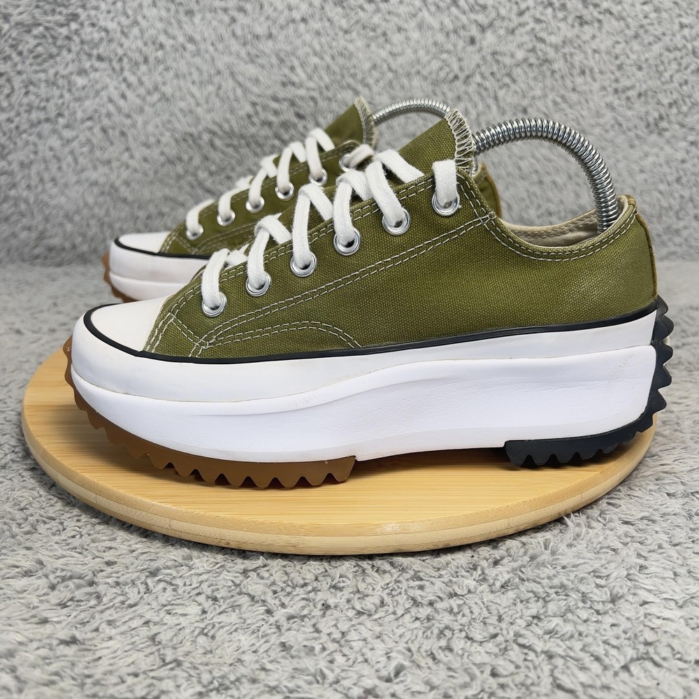 Converse Run Star Hike Ox Shoes Mens 6 Womens 7.5 Green Canvas Platform Lugged
